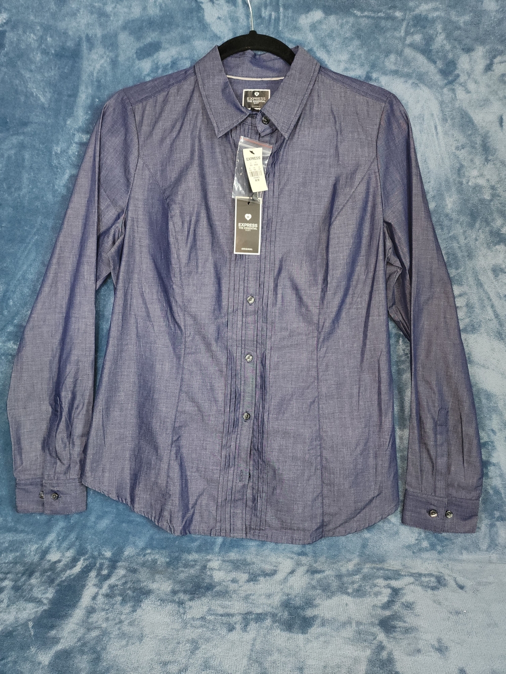Express Women's Blue Button-Down Shirt